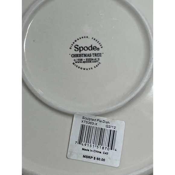Spode Christmas Tree Pie Plate Santa New In Box 10" - Picture 7 of 7